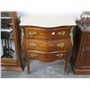 Image 3 : Ornate Cast Trim Burl 3 Drawer Hall Chest