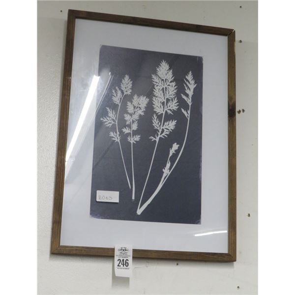 Framed Floral Art On Cloth - 18 x 24