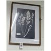 Image 1 : Framed Floral Art On Cloth - 18 x 24