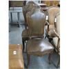 Image 1 : Queen Anne Style Mahogany Leather Chairs - Pair