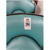 Image 2 : Chrome Base Turquoise Padded Stool - Pair