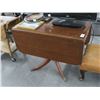 Image 1 : Mahogany Claw Foot Pedestal Drop Leaf Table w/2 Drawers