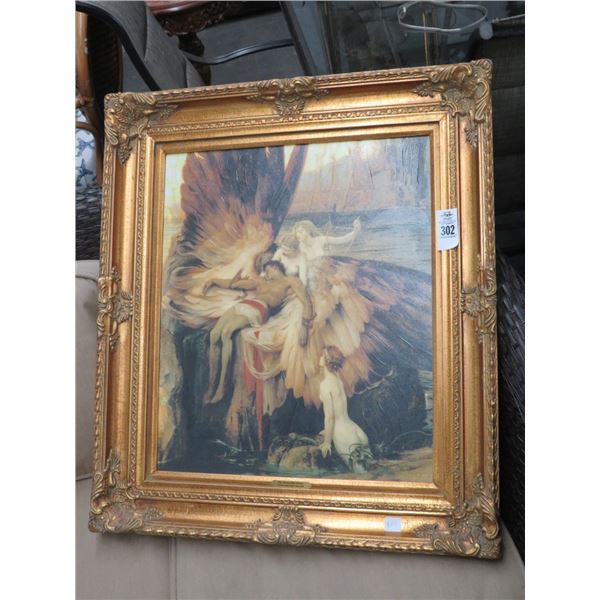 Framed Cherub Art Named The Laminte For Tearus By Herbert James Draper - 24 x 30