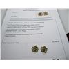 Image 1 : 14K YG Diamond and Emerald Earrings w/10 Round Emeralds & 2 Round Single Diamonds