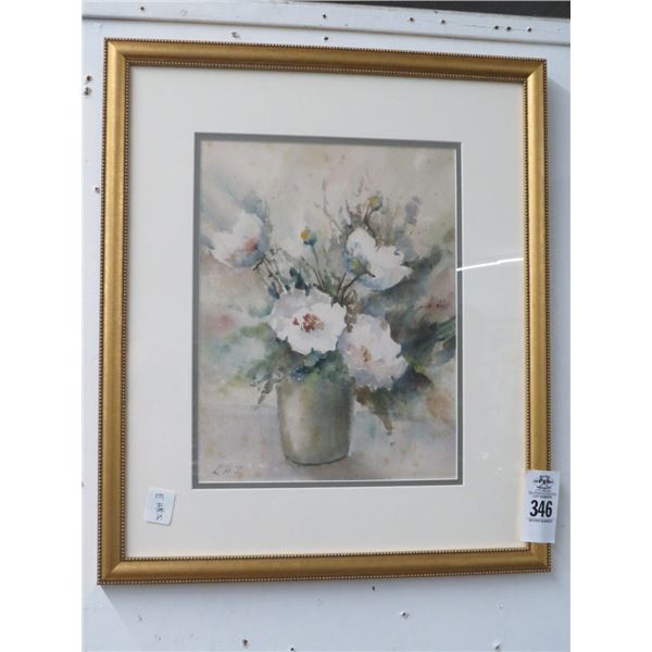 Framed Floral Watercolor - 18 x 24