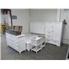 Image 1 : White King Platform Bed Wardrobe/Nightstand Set