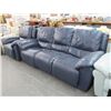 Image 1 : Navy Blue Reclining Sofa and Recliner Set