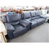 Image 2 : Navy Blue Reclining Sofa and Recliner Set