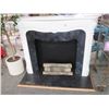 Image 1 : Ornate White/Faux Marble Fireplace Console Mantle