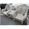 Image 3 : Wicker Patio Armchairs w/End Table Set