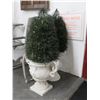 Image 1 : Ornate Plastic Garden Vases w/Topiary Trees - 2