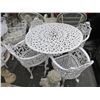 Image 1 : Ornate Cast Alum. Round Garden Patio w/4 Chairs