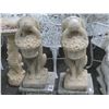 Image 1 : Ornate Concrete 2' Dogs Carrying Flower Basket - Pair