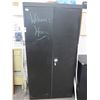 Image 1 : Black Painted Metal Storage Cabinet w/Asst. Hand Tools and Interlocking Mat