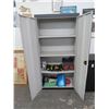 Image 4 : Black Painted Metal Storage Cabinet w/Asst. Hand Tools and Interlocking Mat