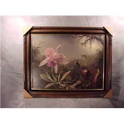 Framed print in carved frame