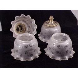 2 lamp fixtures w/2 extra shades