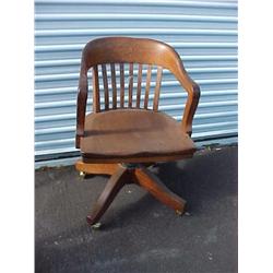 Oak rolling office chair