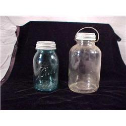 2 old Atlas canning jars