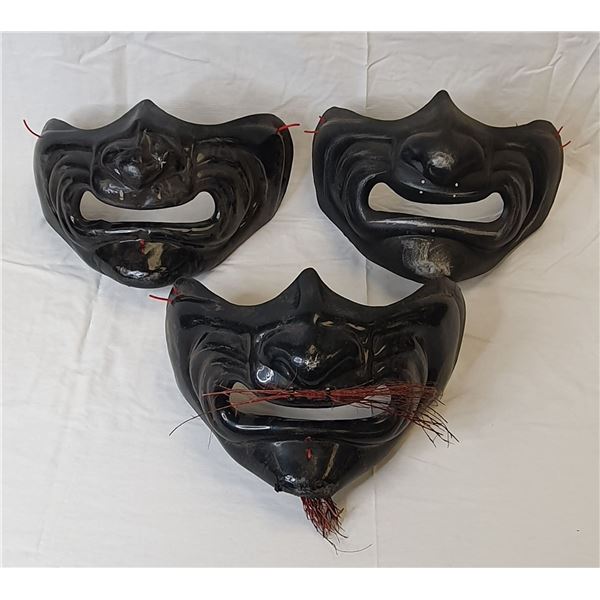 1993 "Teenage Mutant Ninja Turtles III" - Set of 3 screen-worn Turtles' costume samurai masks.