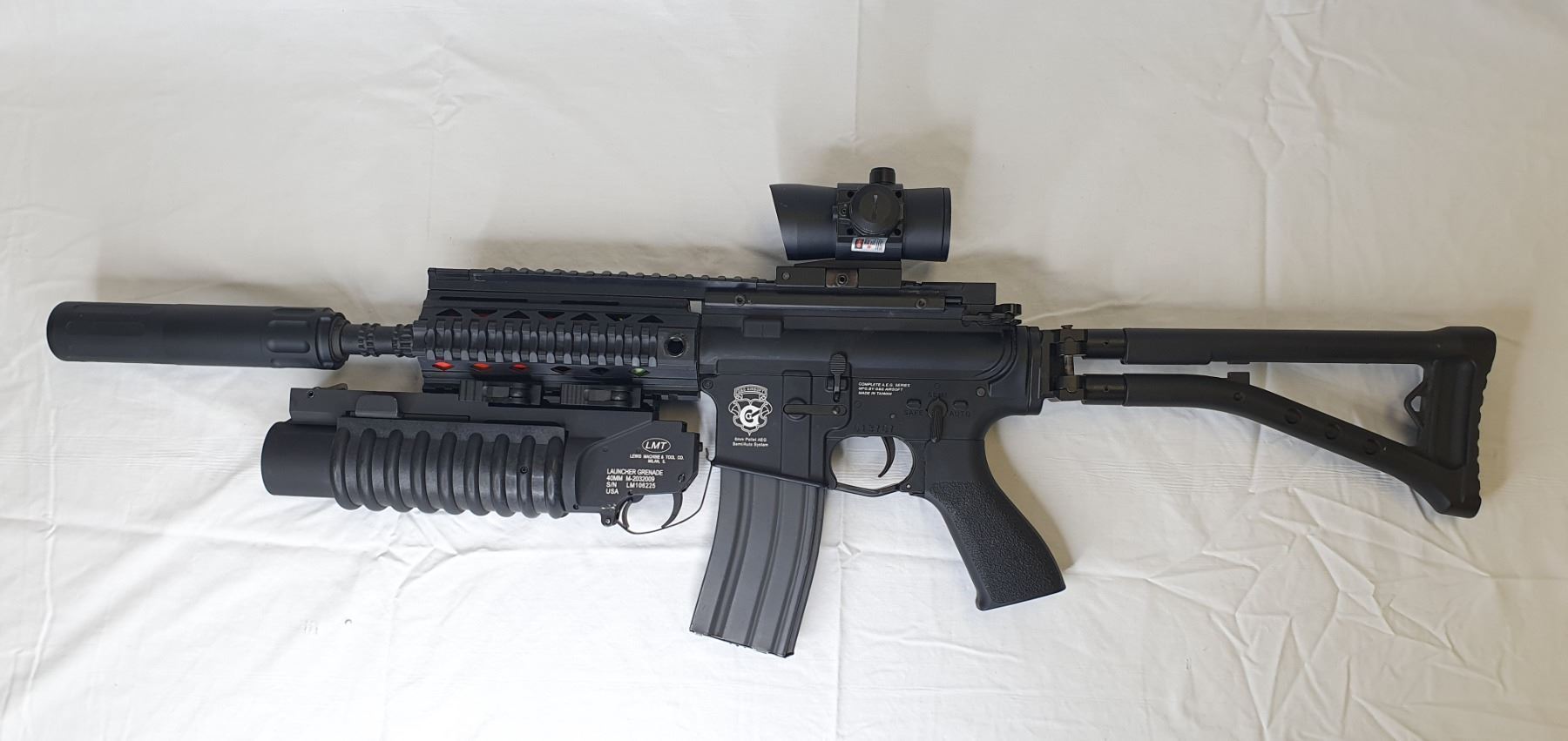 G&G Airsoft 6mm Pellet AEG Semi/Auto System Gun w/ LMT Grenade Launcher