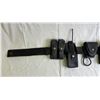 Image 2 : Police Utility Belt Kit - includes leather belt/ magazine pouch/ radio pouch w/ walkie talkie/ cuff