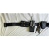 Image 2 : Police Utility Belt Kit - includes leather belt/ magazine pouch/ radio pouch w/ walkie talkie/ cuff