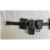 Image 2 : Police Utility Belt Kit - includes leather belt/ magazine pouch/ radio pouch w/ walkie talkie/ cuff