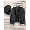 Image 2 : 3pc medieval costume - includes black and green jacket/ cream full sleeve shirt & hat