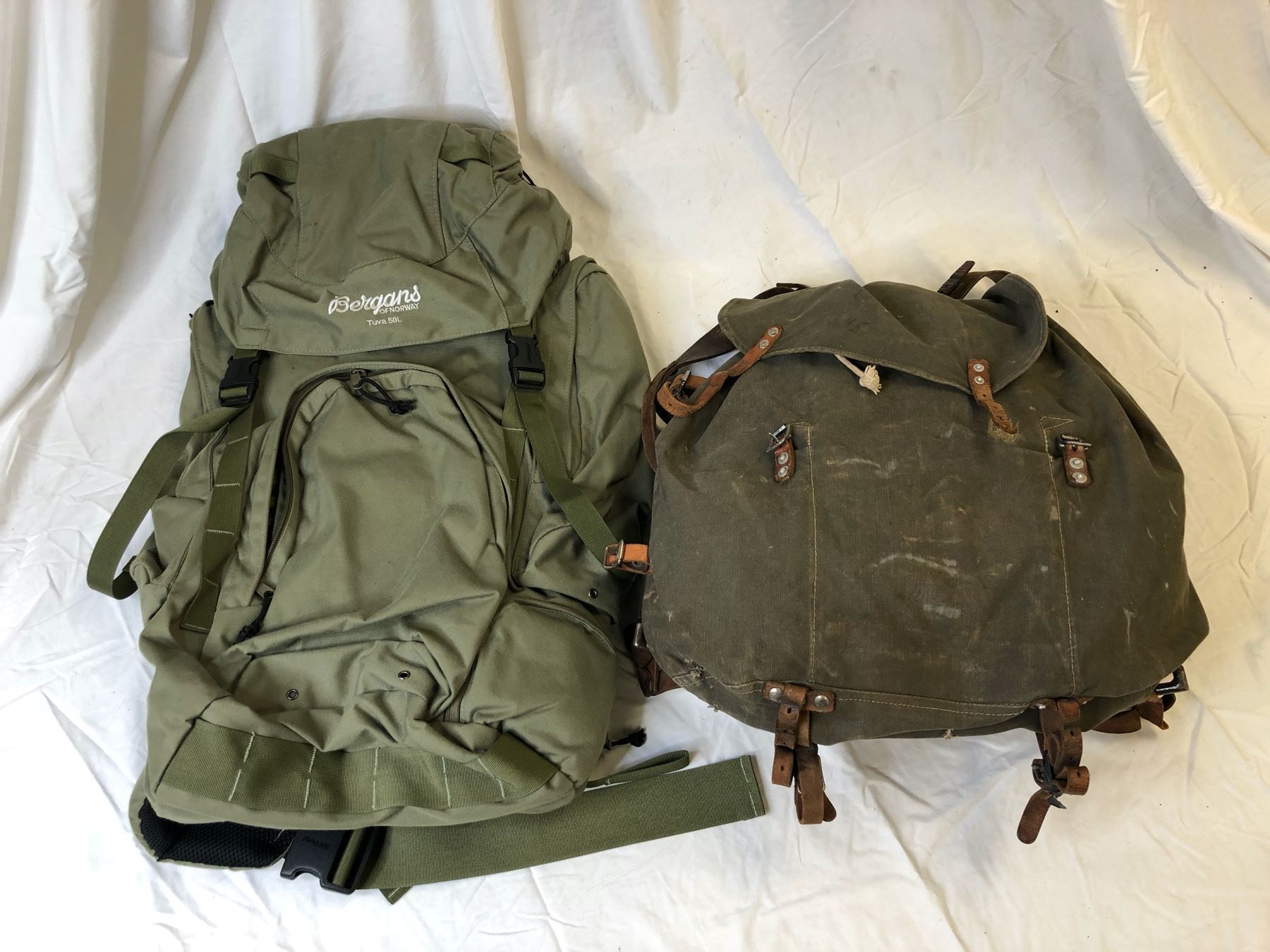 Field Backpack Group of 2 assorted military field backpacks