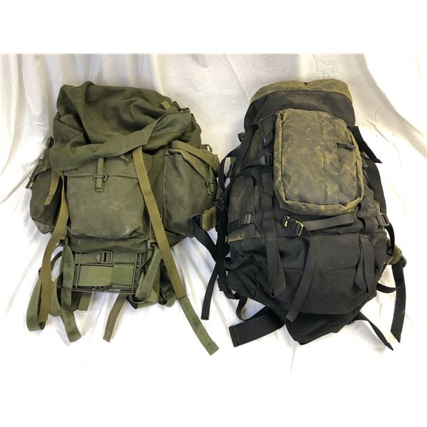 Field Backpack Group of 2 assorted military field backpacks