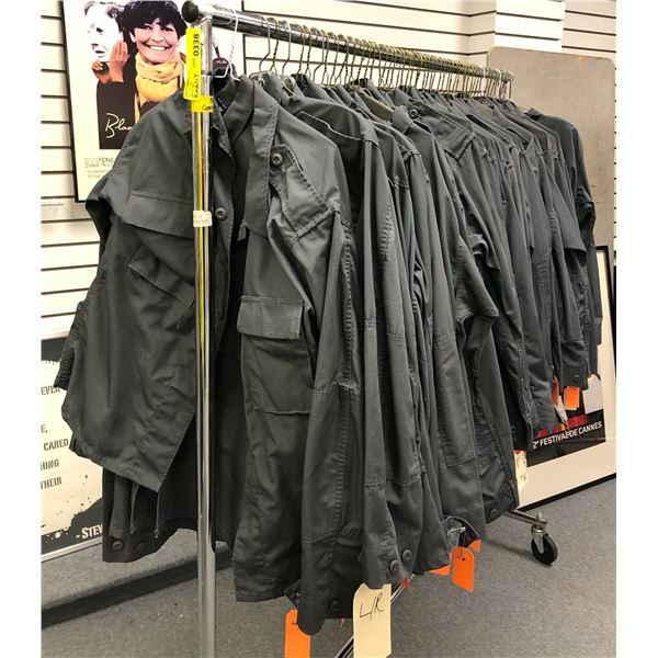 Rack full of military gray uniform full sleeve shirts from set dec ...
