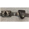 Image 2 : Police Utility Belt Kit - includes leather belt/ latex gloves pouch/ gun holster/ cuff case (size 32