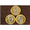 Image 1 : 3-PRESIDENTIAL DOLLARS WITH SILVER ACCENTS:
