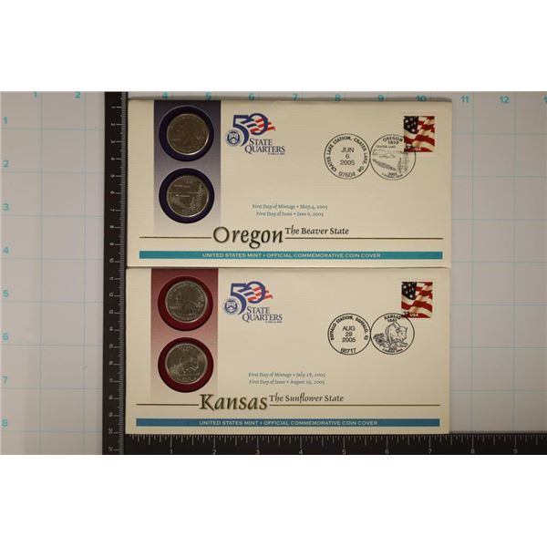 2 US QUARTER BU SETS IN FIRST DAY COVER ENVELOPES