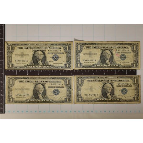 1935-E, 35-G, 57-A & 1957-B US $1 SILVER CERTS,