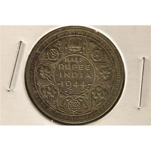 1944 SILVER INDIA HALF RUPEE