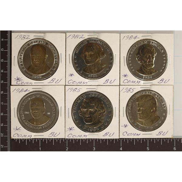 6-DOUBLE EAGLES WITH GOLD HIGHLIGHTS: 1982-1985