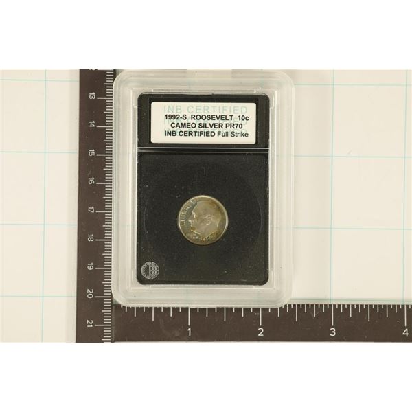 SLABBED 1992-S ROOSEVELT DIME SILVER PR70 CAMEO