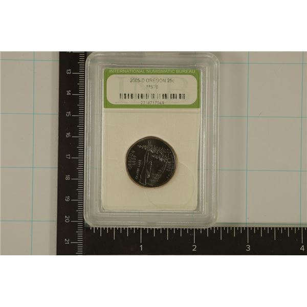 SLABBED 2005-D OREGON STATE QUARTER MS70