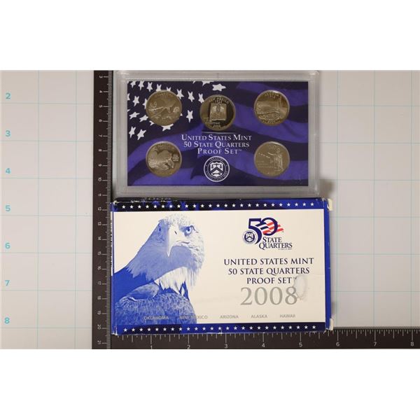 2008 US 50 STATE QUARTERS PROOF SET WITH BOX