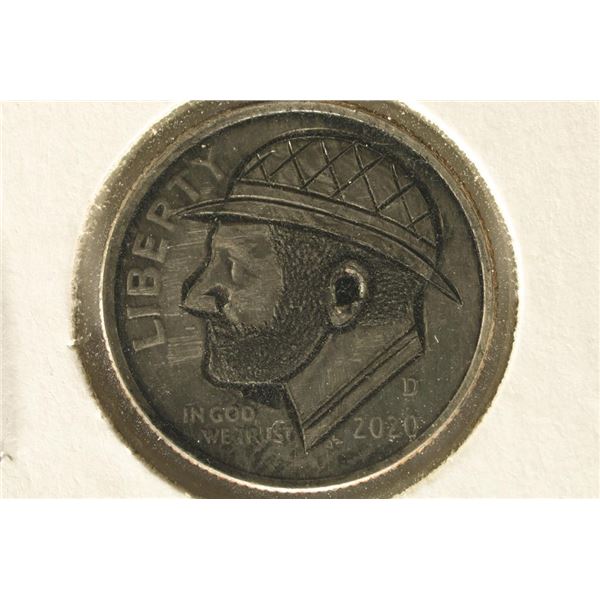 HOBO DIME ON A 2020-D ROOSEVELT DIME BRILLIANT UNC