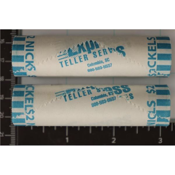 2-SOLID DATE ROLLS OF 2002-P JEFFERSON NICKELS