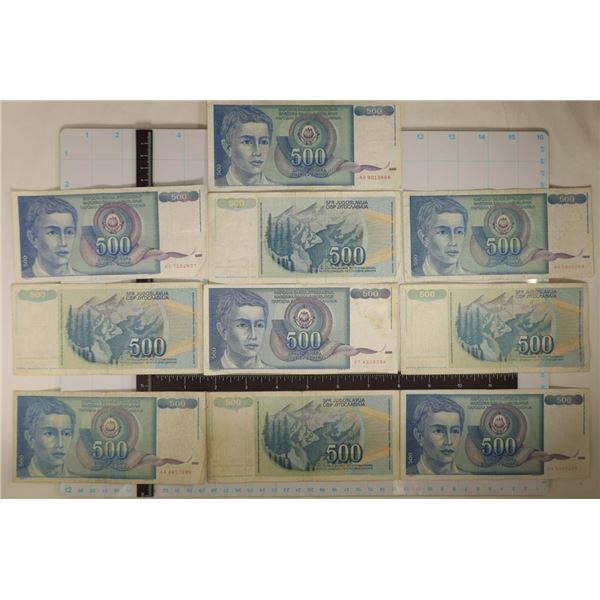 10-1990 YUGOSLAVIA 500 DINARA BILLS