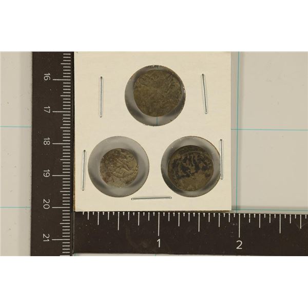 3 SILVER DIME SIZED OTTOMAN EMPIRE PARA COINS