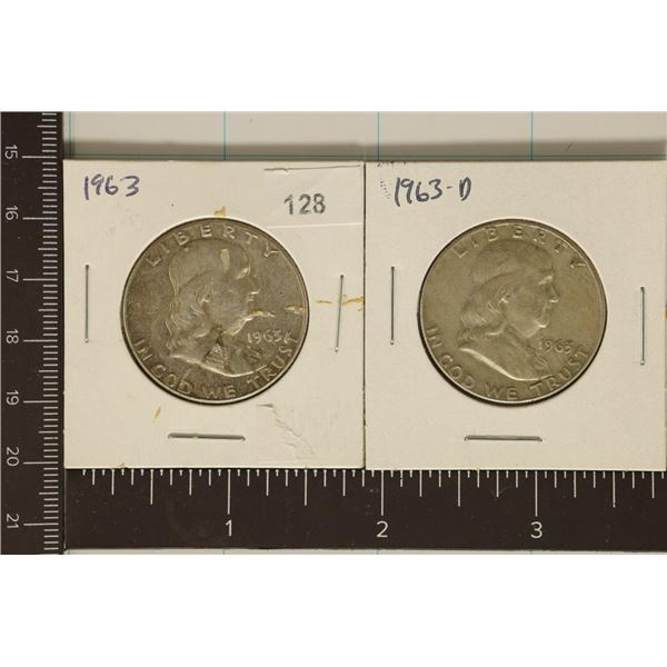 1963 &1963-D FRANKLIN SILVER HALF DOLLARS WATCH