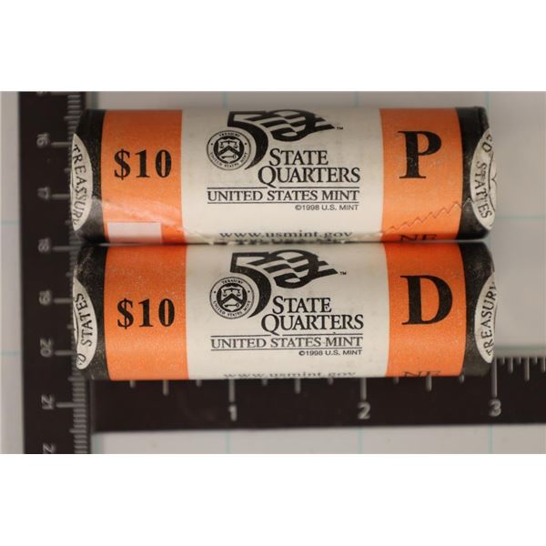 2-SOLID DATE $10 ROLLS OF 2006-P & D US QUARTERS