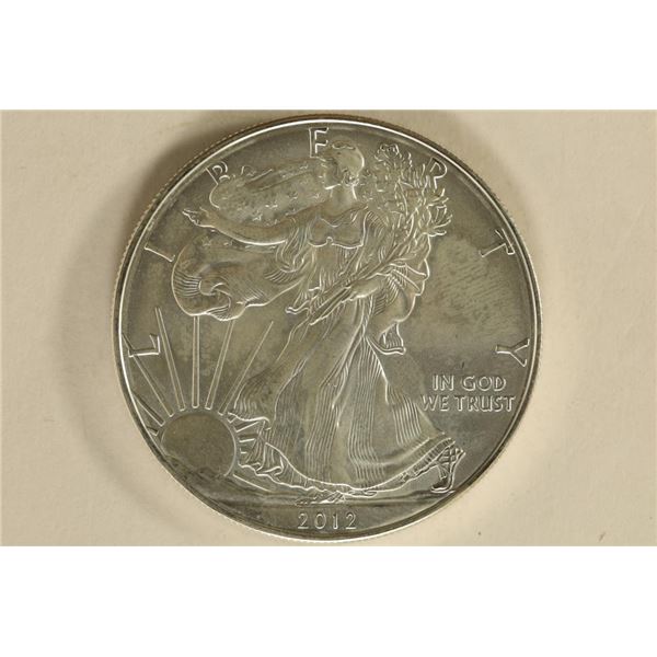 2012 AMERICAN SILVER EAGLE BRILLIANT UNC SPOTTED