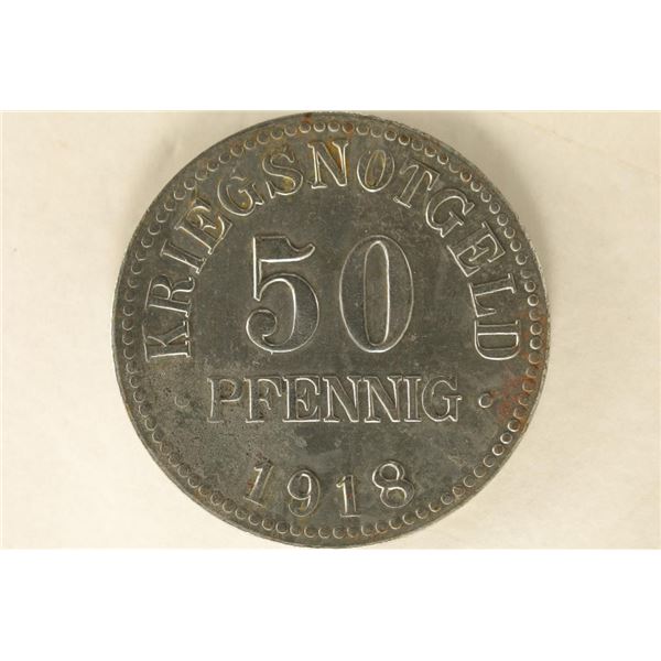 1918 KRIEGSNOTGELD 50 PFENNIG HERZOGTUM