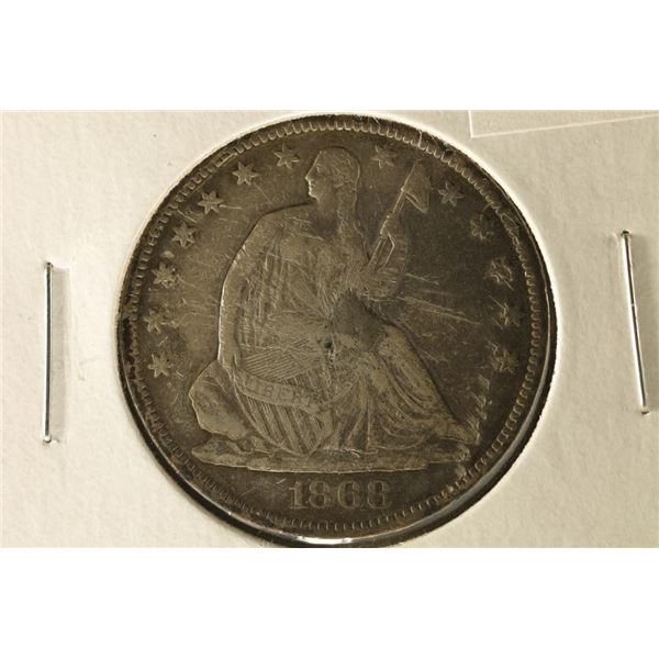 1868-S SEATED LIBERTY HALF DOLLAR (VERY FINE)